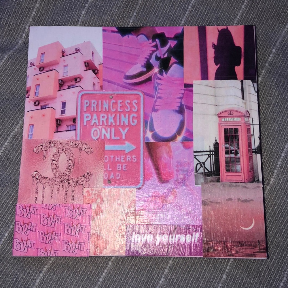 Pink photo collage canvas